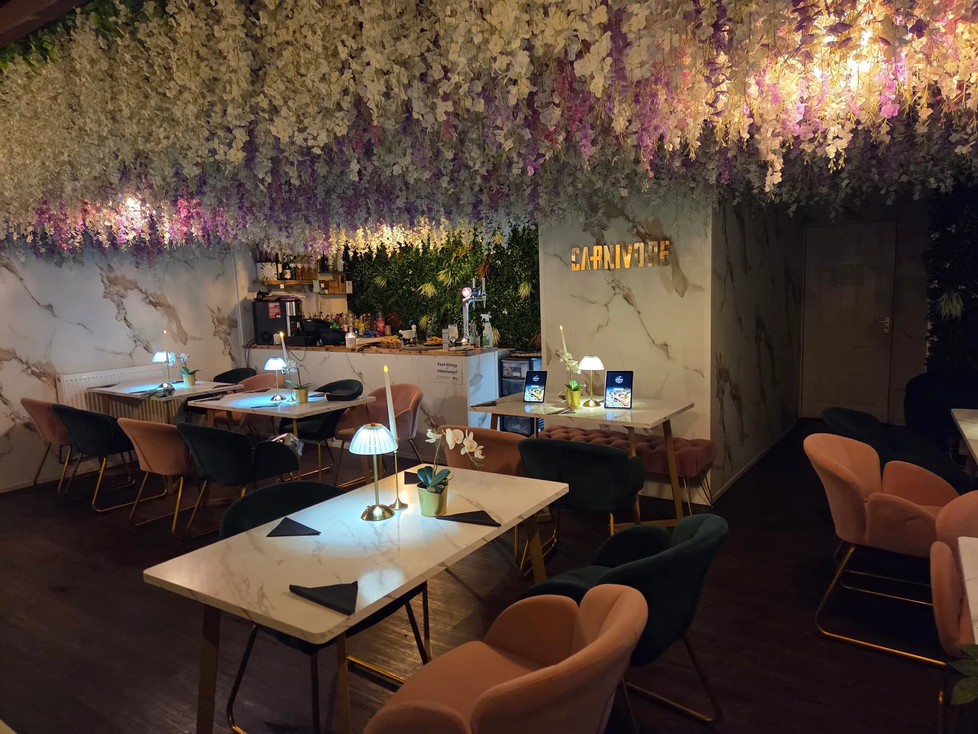 Elegant table setting at The Carnivore