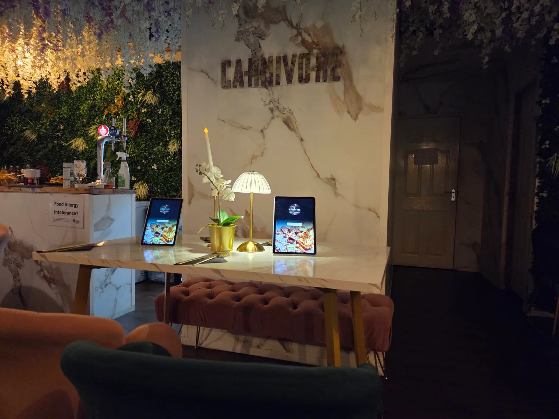The Carnivore restaurant main dining area in Cwmgwrach near Waterfall Country